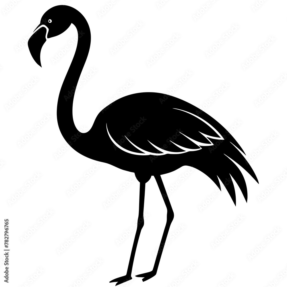 Fototapeta premium flamingo silhouette isolated on white