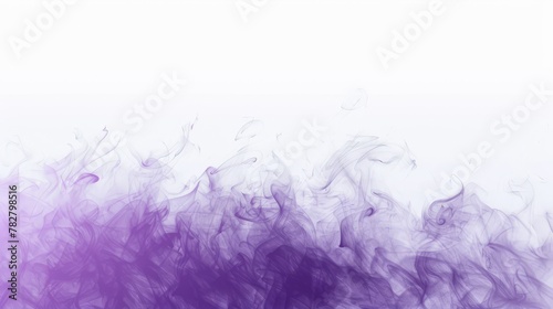 Purple smoke dispersing on a white gradient background, copy space, backdrop