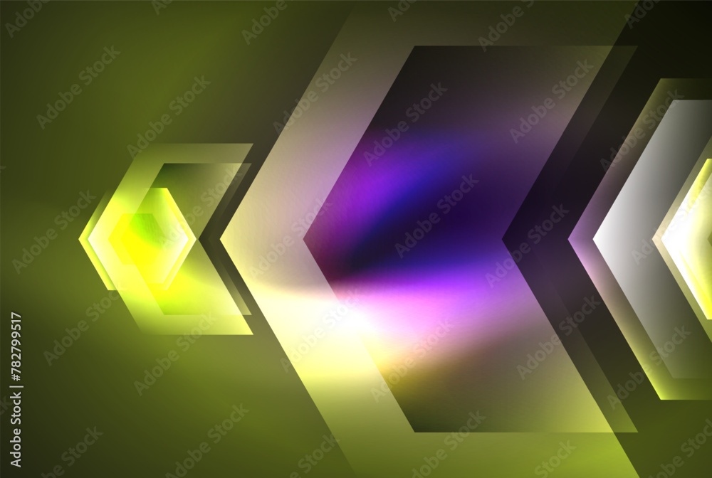 Arrow hexagon neon light glowing shapes background. Vector illustration For Wallpaper, Banner, Background, Card, Book Illustration, landing page Arrow hexagon neon light glowing shapes background. Vector illustration For Wallpaper, Banner, Background, Card, Book Illustration, landing page