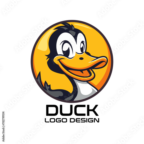 Duck Cartoon Vector Logo Design photo