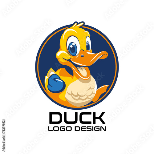 Duck Cartoon Vector Logo Design
