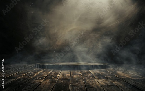 Empty brown wooden table and blur background of abstract blurred background ,for product display montage,can be used for montage or display your products