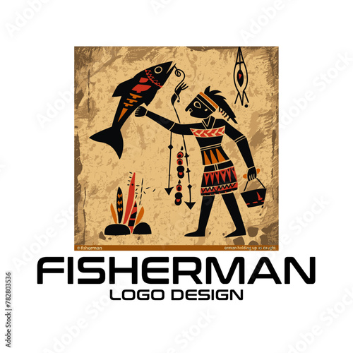 Fisherman Vector Logo Design