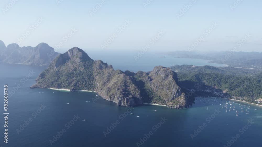 Flying around a cliff in the Philippines El Nido
