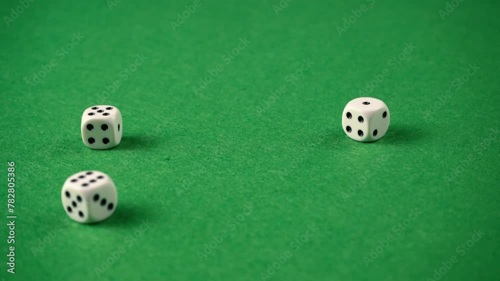 Throwing dices in shot on a game table. Throwing dices in shot on a game table.
