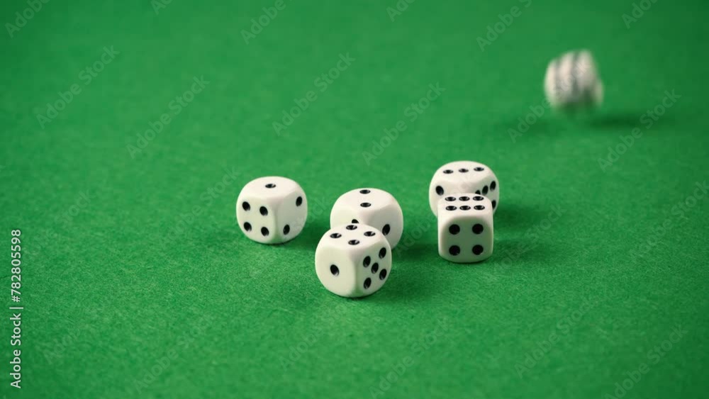 Throwing dices on a game table. Throwing dices on a game table.