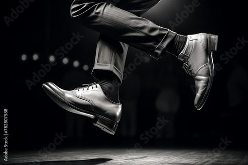 A tap dancer displaying intricate footwork photo