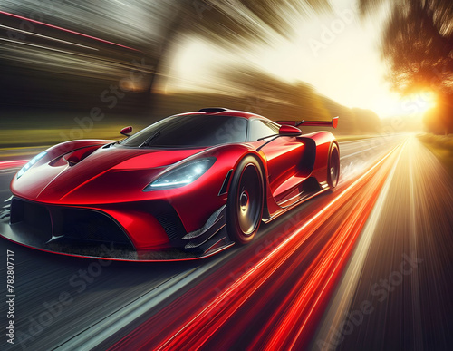 Red Racer: A Sports Car’s High-Speed Adventure in the Countryside photo