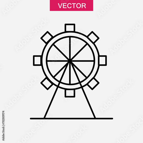 Ferris wheel icon. Liner illustration for web and app..eps