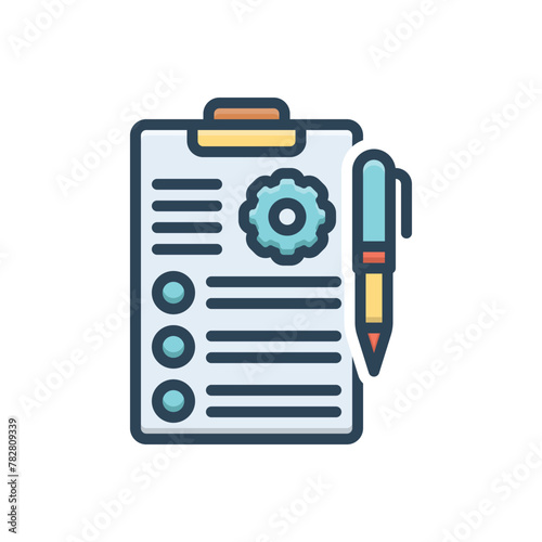 Color illustration icon for requirements photo