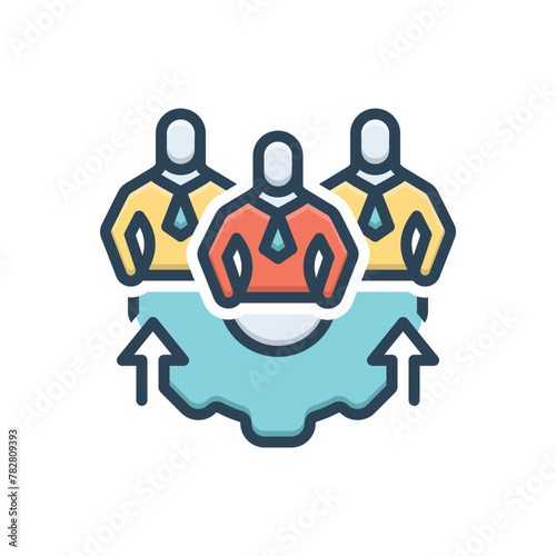 Color illustration icon for team building