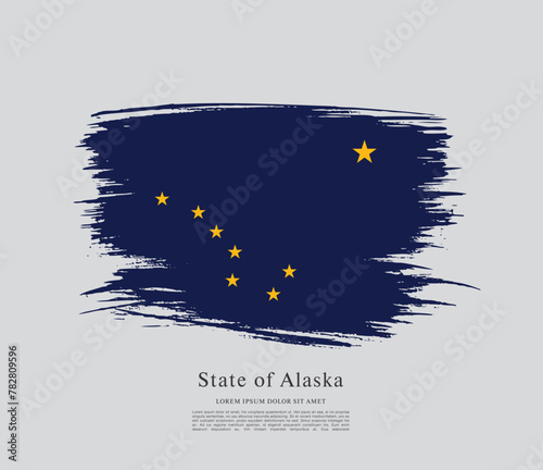 Flag of the state of Alaska. The United States of America