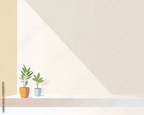 Copy space for advertising Produce a minimalist illustration featuring a blank background with ample room for text or logos, ideal for showcasing products or services