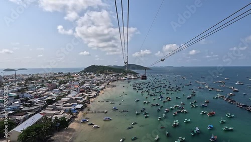 Cable cars Hon Thom Island Phu Quoc Vietnam