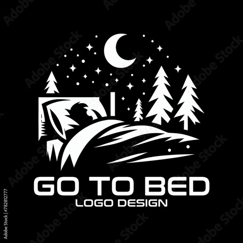Go To Bed Vector Logo Design