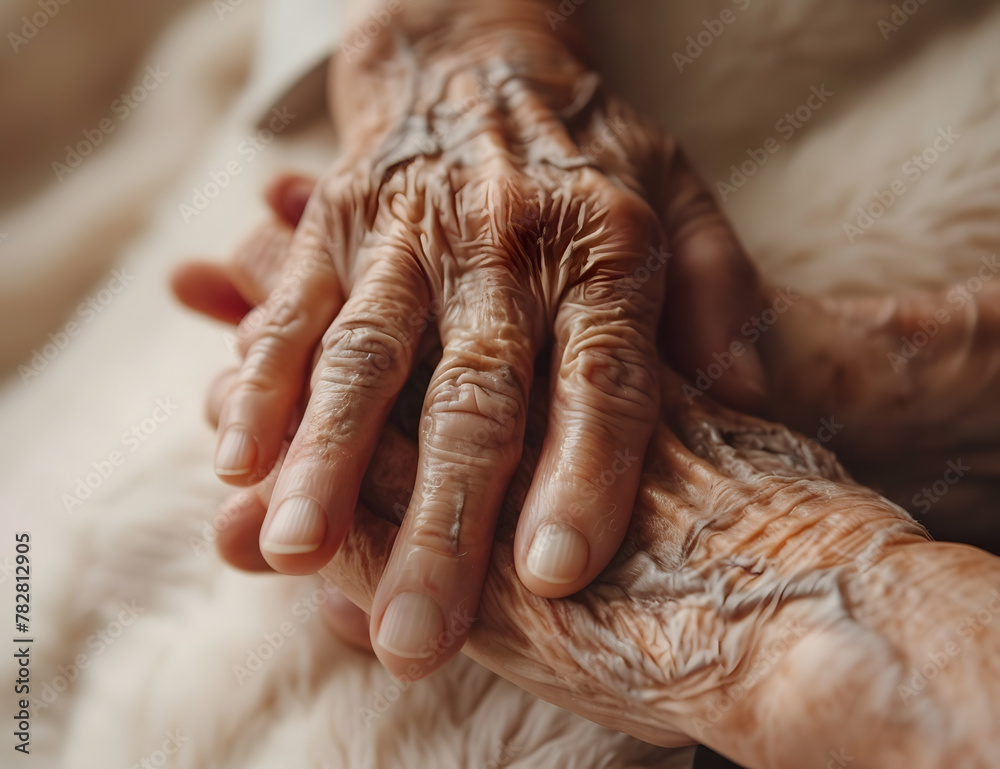 Fototapeta premium hands of the elderly persons touching