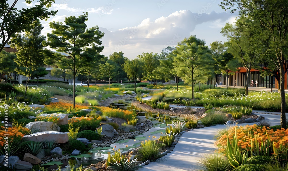 Design a sustainable urban park using CAD software. Incorporate green ...