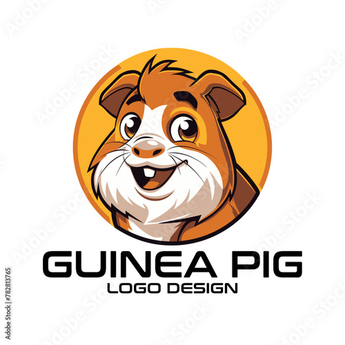 Guinea Pig Cartoon Vector Logo Design