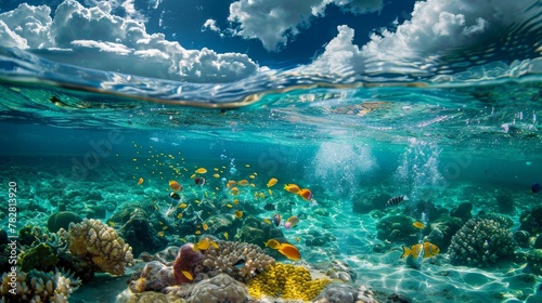 Beautiful underwater view to commemorate world oceans day
