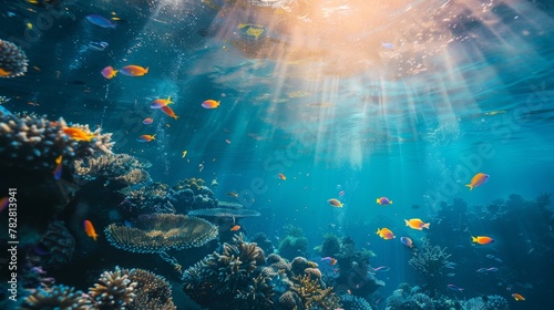 Beautiful underwater view to commemorate world oceans day  © MOUISITON