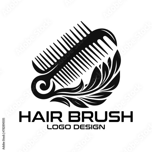 Hair Brush Vector Logo Design photo