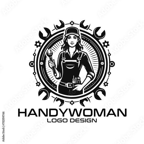 Handywoman Vector Logo Design photo