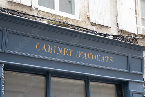 lawyer cabinet d'avocats text sign and brand logo facade french on wall office counsel entrance building avocat solicitor in France