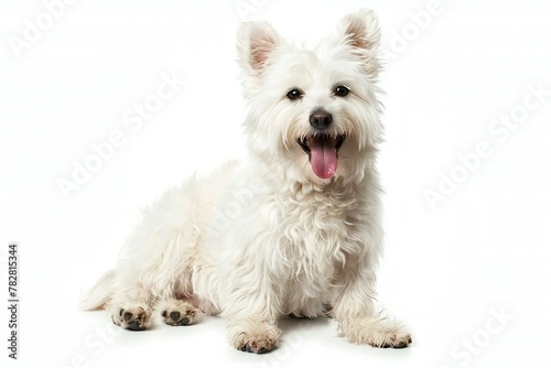 West highland white terrier in front of a white background
