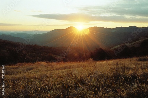 Sunset in the mountains,  Beautiful sunset in the mountains landscape