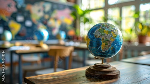 Geography Maps and Globes Used in Classroom Setting to Expand World Knowledge and Learning