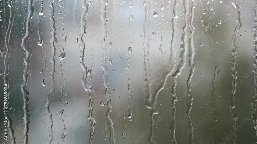 water drops on window, video water drops on window, video