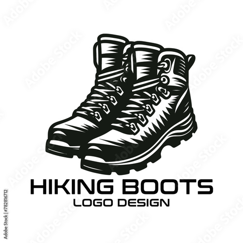 Hiking Boots Vector Logo Design  photo