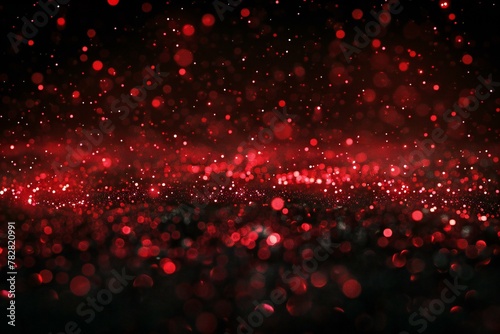 Red bokeh lights on black background,  Abstract christmas background photo