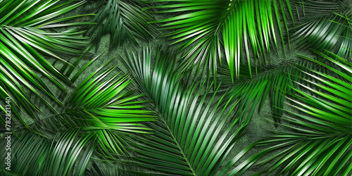 Group background of dark green tropical leaves   monstera  palm  coconut leaf  fern  palm leaf bananaleaf  Panorama background. concept of nature