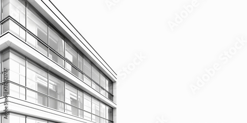 A tall building with many windows and a white background © Дмитрий Симаков