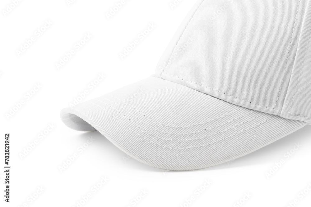 White Baseball Cap on White Background White Baseball Cap on White Background