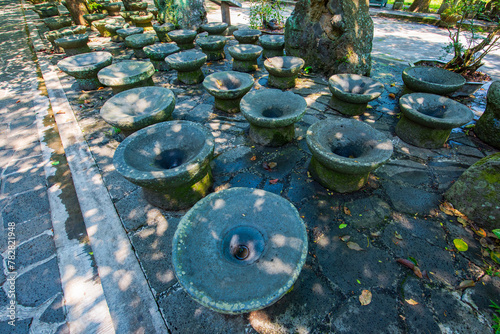 Stone tools in Leiqiong Global Geopark, Nanhaikou, China photo