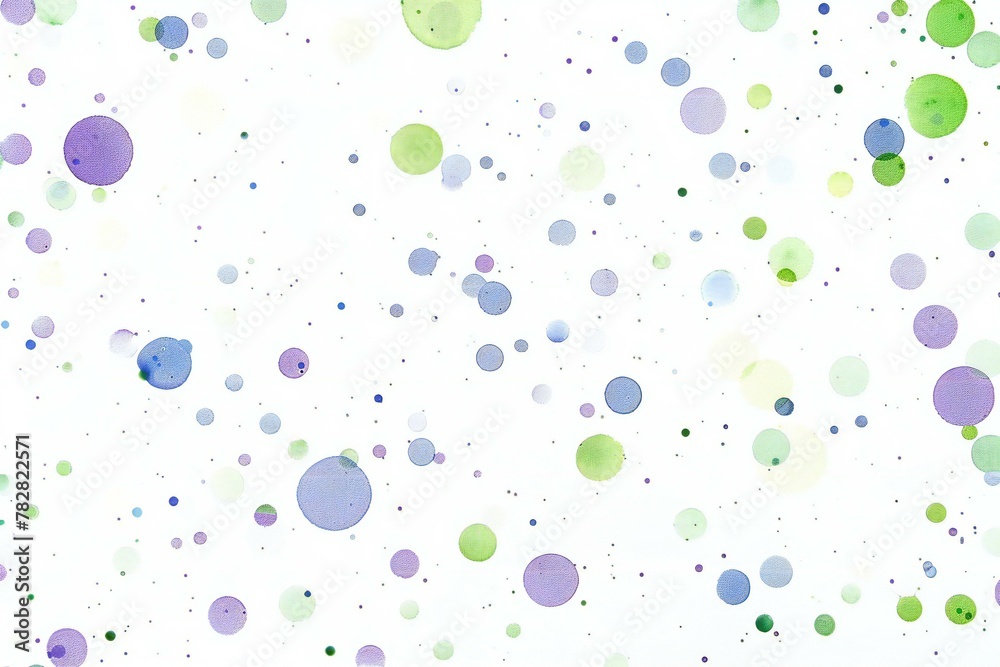 Abstract watercolor hand painted background with blue, green and purple spots