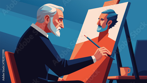Despite his advanced age the artists passion for his craft remains unwavering as he sits at his easel creating stunning portraits with skilled