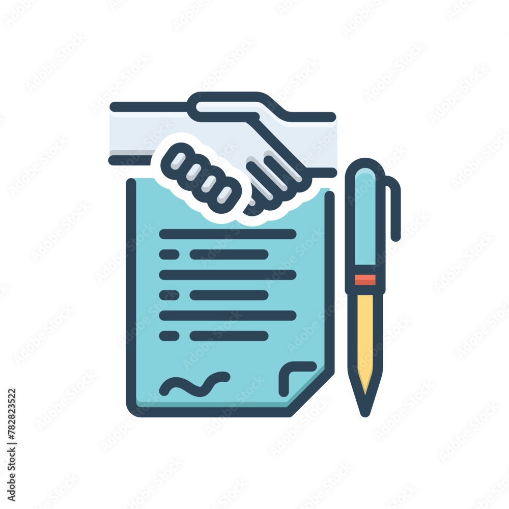 Fotografie Color illustration icon for agreement