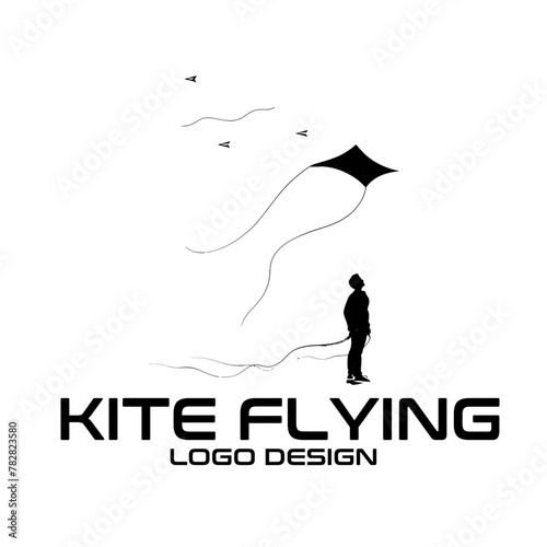 Kite Flying Vector Logo Design photo