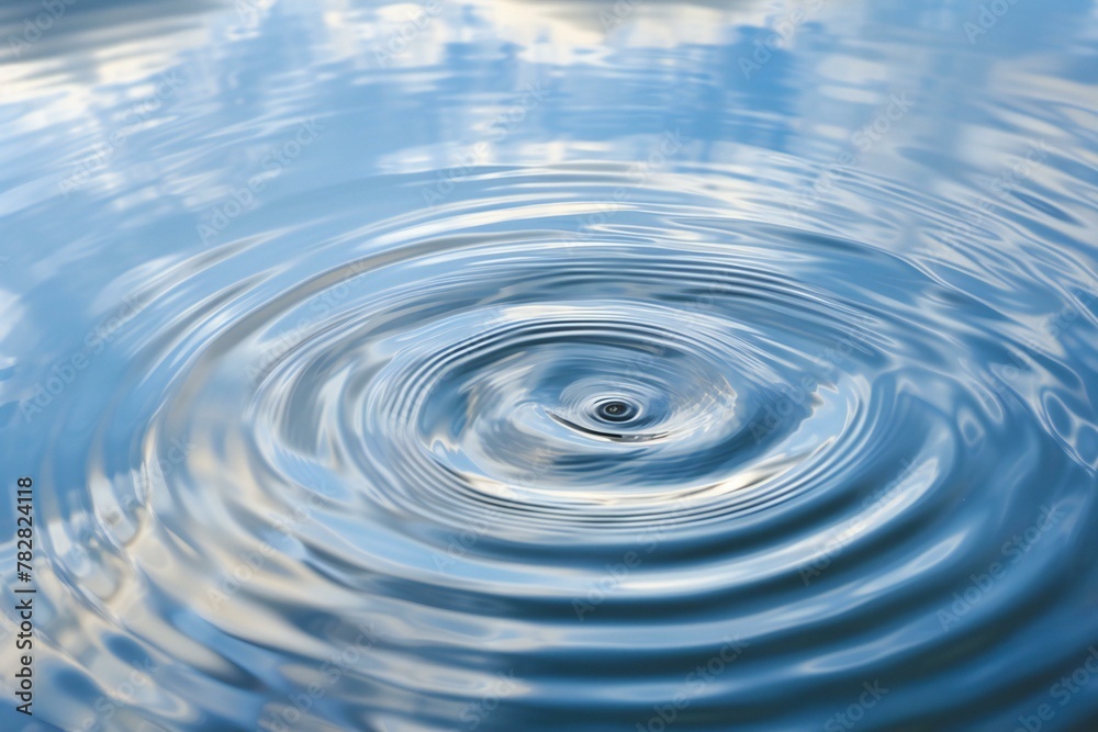 Water ripples with a blue sky in the background as a background