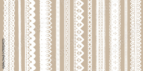 set of lace pattern hand drawn