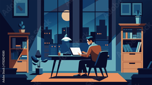 In the quiet hours of the night the writers small apartment is transformed into a bustling world of their own making. They sit at their laptop