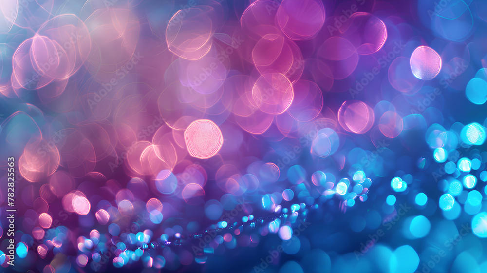 Ethereal Blue and Pink Bokeh Background, Dreamlike Blurry Lights with Copy Space Ethereal Blue and Pink Bokeh Background, Dreamlike Blurry Lights with Copy Space