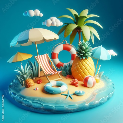 Summer holiday beach vacation theme