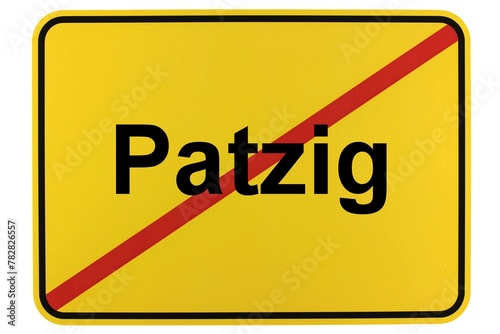 Illustration eines Ortsschildes der Gemeinde Patzig in Mecklenburg-Vorpommern