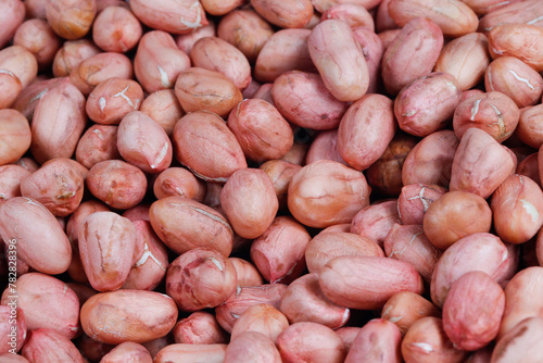 Peeled peanut kernels isolated on a white background