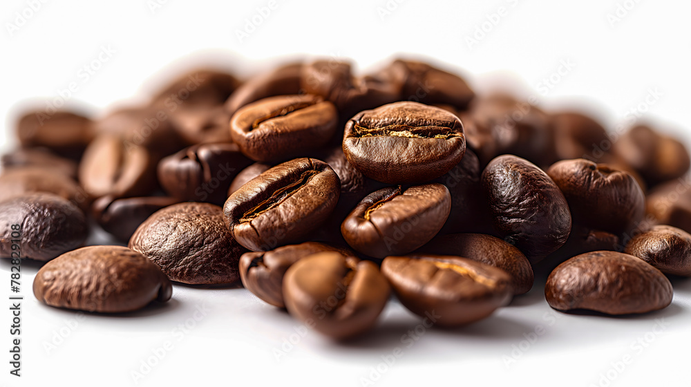 Coffee beans isolated on white background. Close-up. Coffee beans isolated on white background. Close-up.