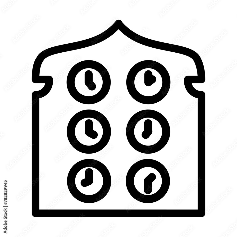prayer time clock Vector Line Icon Design prayer time clock Vector Line Icon Design